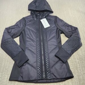Athleta Rock Ridge Jacket Women XS Puffer Coat Primaloft Hooded Diamond Quilted